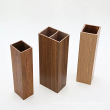 3D Deep Wood Texture Embossing WPC Timber Tubes/ Deep Embossing Composite Solid Timber Tubes